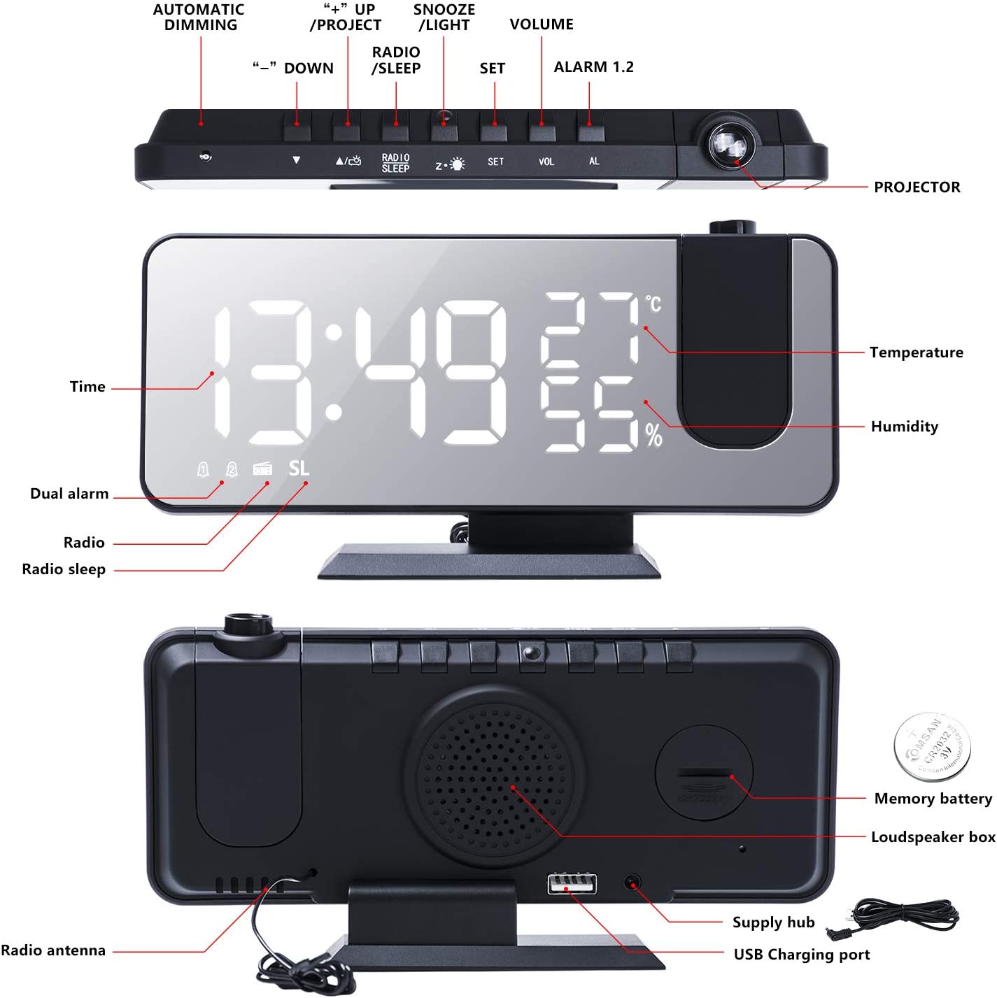 Progital - Projection Alarm Clock